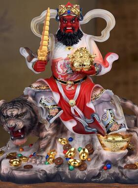 汉白玉赵公明五路财神武