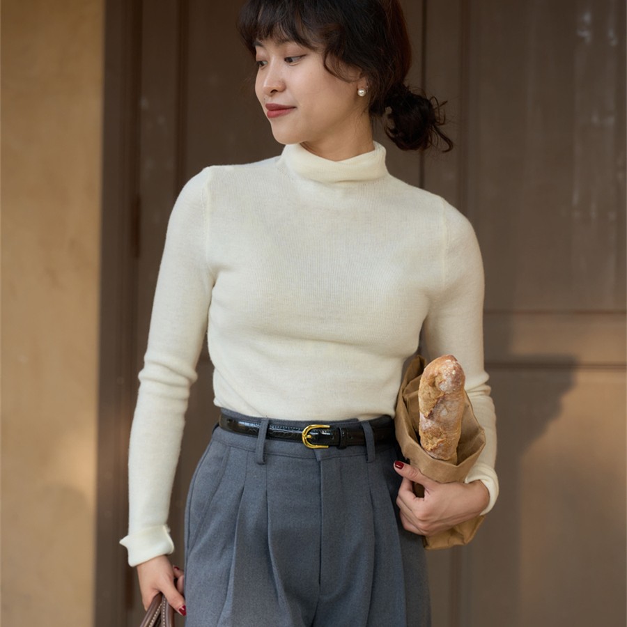 好在 上新9折+立减到手89 小个子细腻针织亲肤高弹堆堆领打底衫