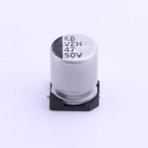 VZH470M1HTR-0810 贴片型铝电解电容 47uF ±20% 50V SMD,D8xL10m