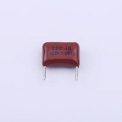 C313A222J3SY350 聚丙烯膜电容(CBB) 2.2nF ±5% 1kV 插件,P=7.5m