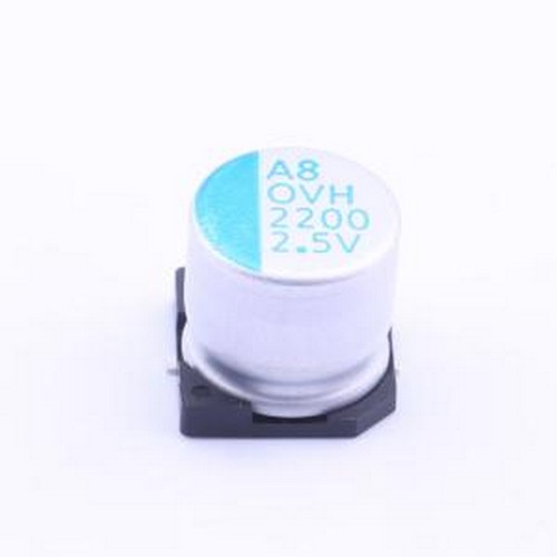 OVH222M0E1010-TR0 固态电容 2200uF ±20% 2.5V SMD,D10xL10mm