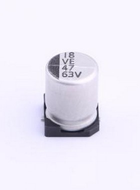 VE-470M1JTR-0810 贴片型铝电解电容 47uF ±20% 63V SMD,D8xL10m