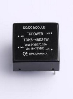 TDK6-48S24W 电源模块 TDK6-48S24W 插件,25.4x25.4mm