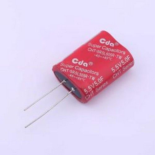 CHT-5R5L505R-TW-DB 超级电容器 5F -10%~+30% 5.5V 插件,P=5mm