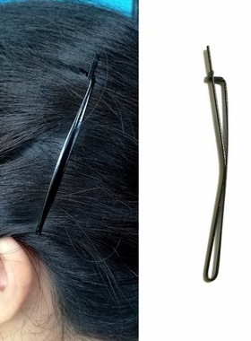 日本KAI贝印钢丝发夹一字无压痕刘海边夹老人式老款扣夹黑色紧铁