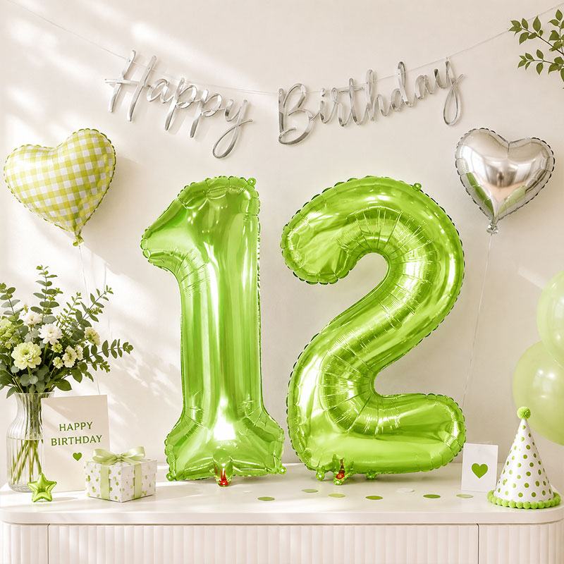 女孩宝生日装饰场景布置32寸ins果冻色数字气球儿童户外拍照道具