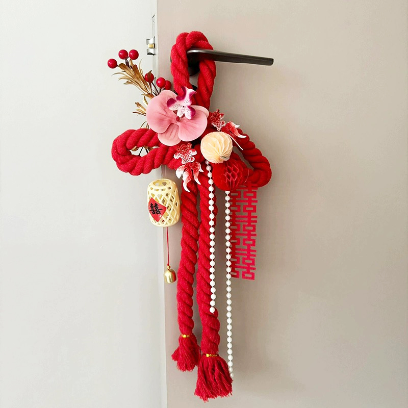 门把手婚礼卧室装扮客厅新房布置喜字婚房装饰万字结挂饰结婚用品