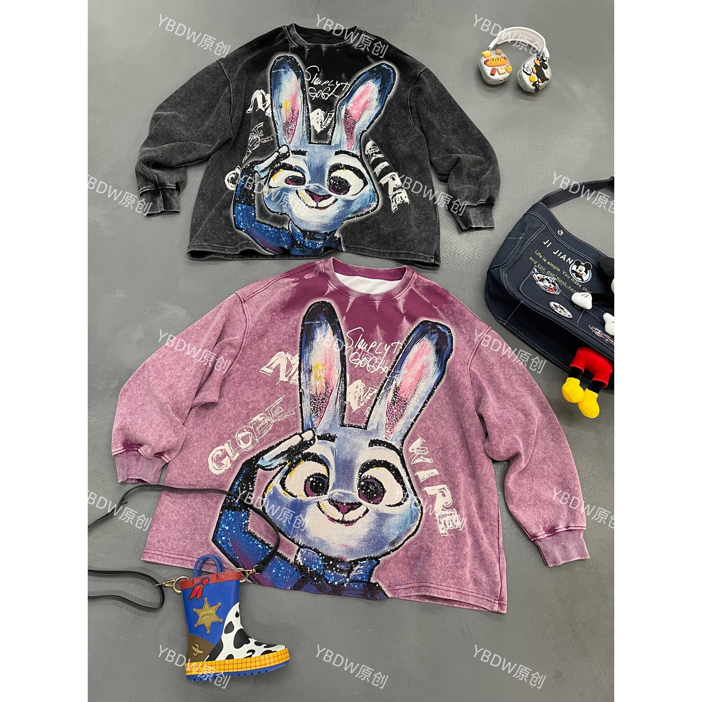 春秋秋季秋冬春季长袖时尚休闲复古潮流个性韩版百搭印花YBDW欧货