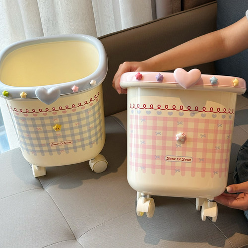 木木家带滑轮垃圾桶可移动