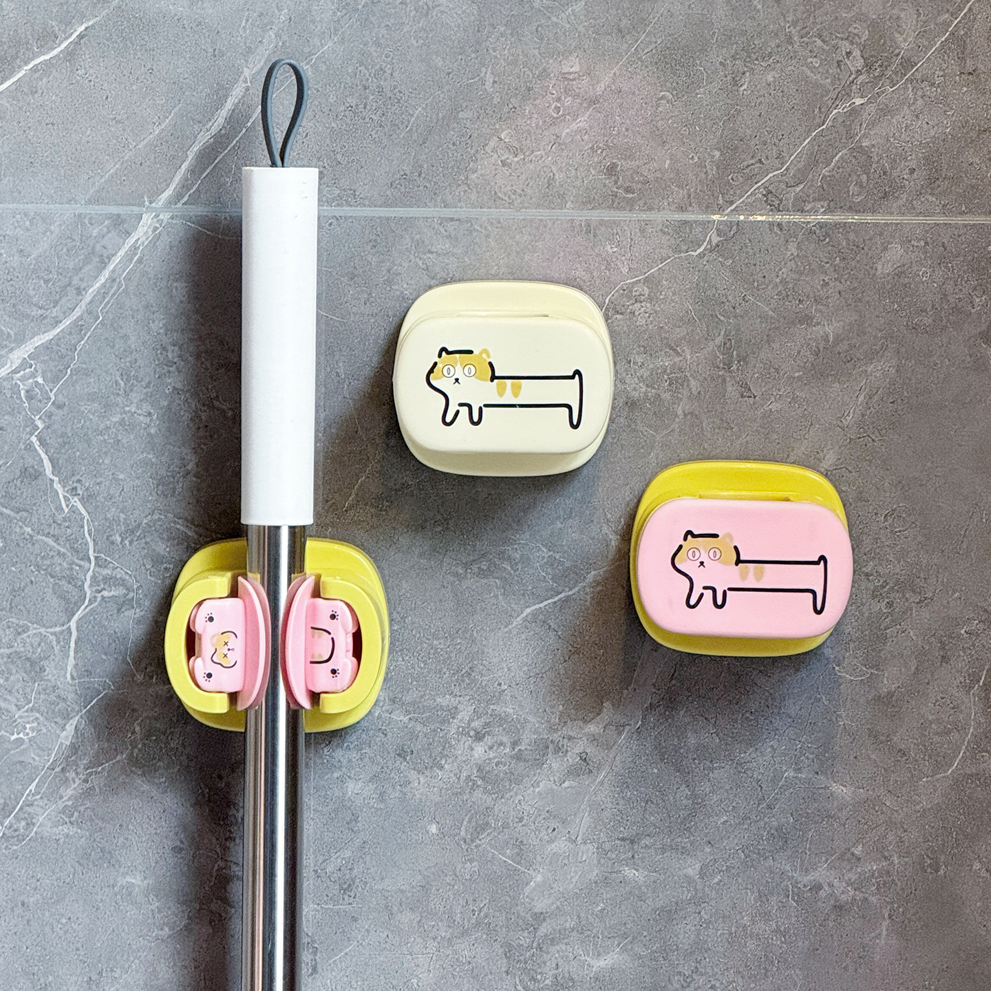 可爱会变身的拖把夹！吸盘无痕