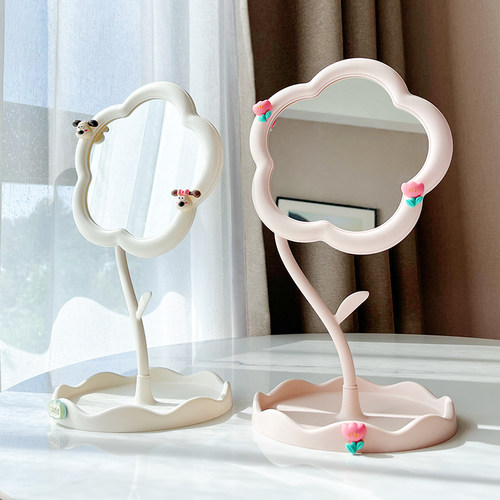 360°旋转花朵镜子ins风女可爱