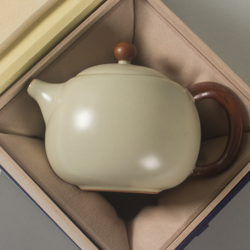 特惠清仓230ml豆黄汝窑西施壶