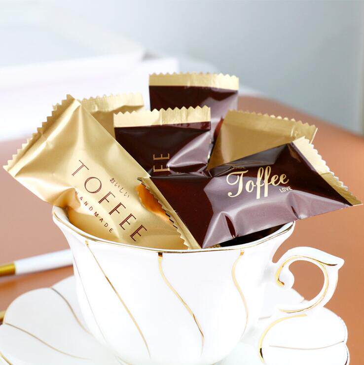 原创牛轧糖包装袋 手作太妃糖袋子 新年金色糖果袋烘焙食品包装袋