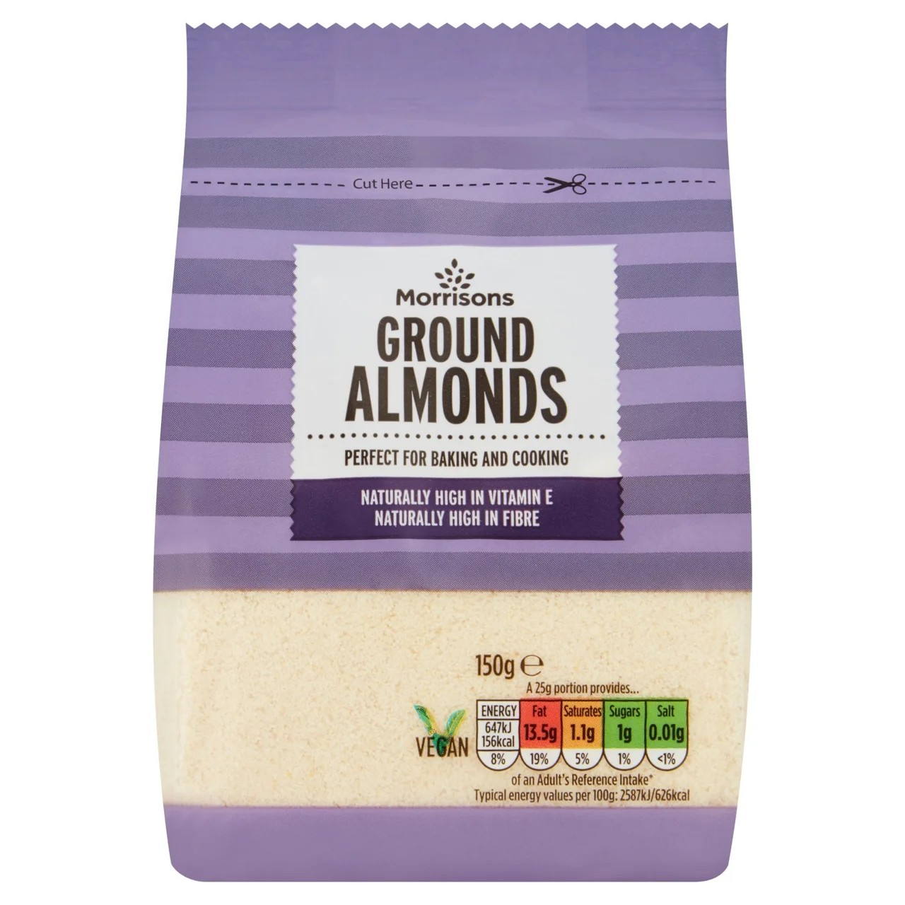 英国代购Morrisons超市 Ground Almonds 杏仁粉 / 杏仁碎 150g