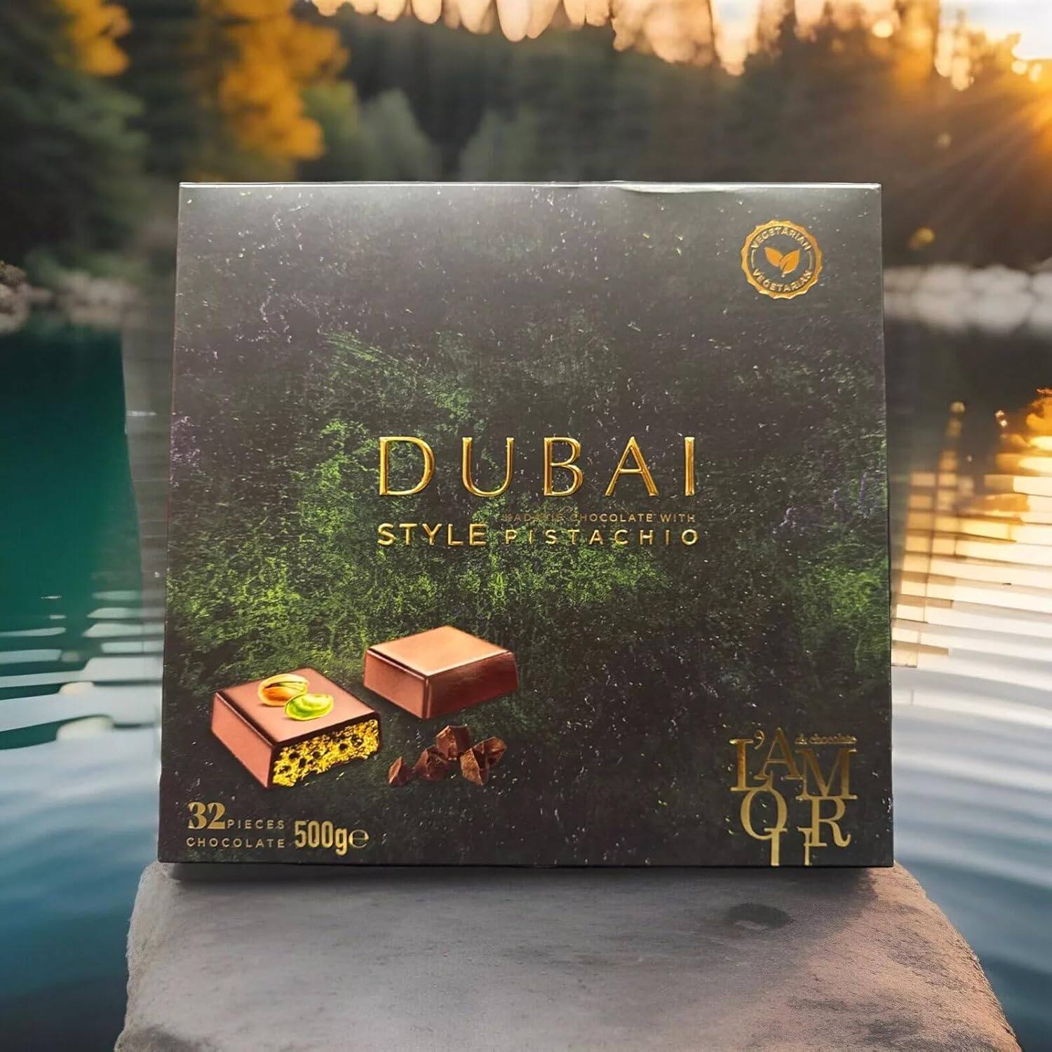 英国代购L'amour Dubai Style迪拜开心果夹心巧克力礼盒500g32颗