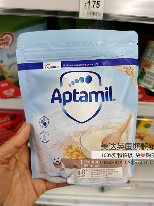 爱他美Aptamil4-6个月+纯天然健康宝宝奶油玉米早餐米粉/米糊125G