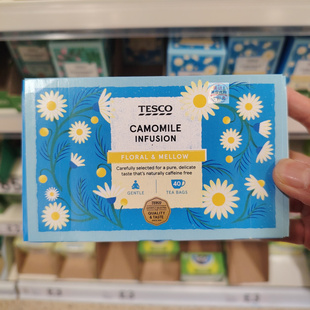 英国代购Tesco Camomile Infusion洋甘菊花茶包40包装60g无咖啡因