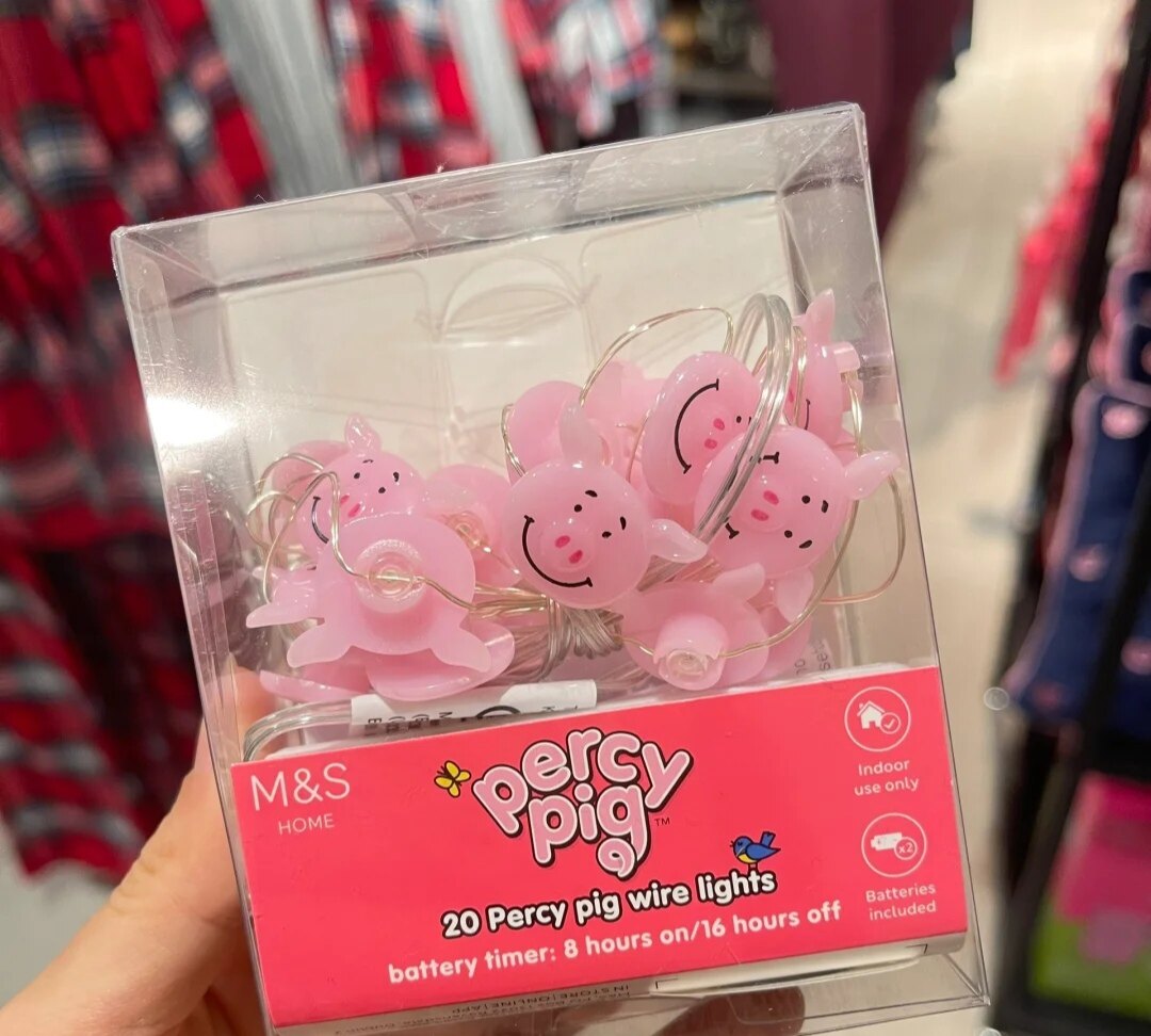 英国m&s玛莎百货percy pig佩西小猪限量版彩灯猪猪粉灯装饰灯