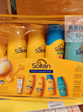 Soltan家庭防晒套装儿童成人面部身体SPF50 SPF30 SPF15晒后护理