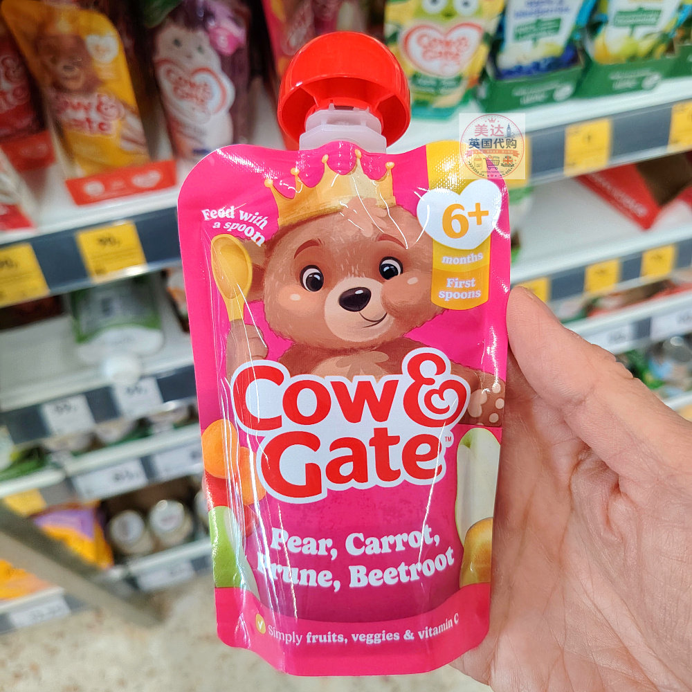 牛栏Cow & Gate婴幼儿果泥系列 100g 6个月以上 无麸质 欧盟进口