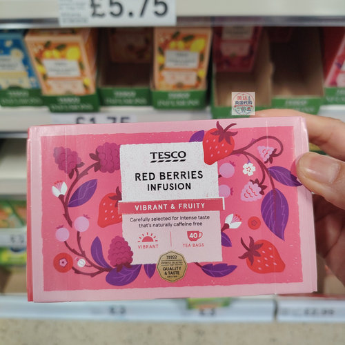 英国代购Tesco Red Berries 红莓果茶包 40包装 120g 无咖啡因