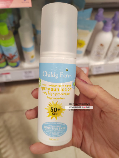 Childs farm儿童防晒喷雾面部防紫外线隔离清爽不油腻100mlSPF50+