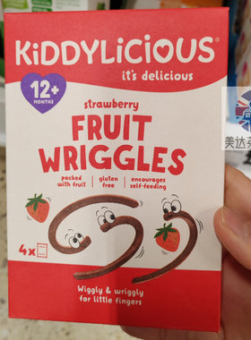 英国代购Kiddylicious童之味扭扭果条宝宝果味小零食4x12g 无添加