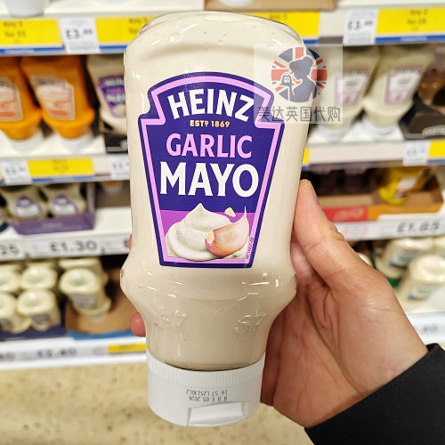 英国代购Heinz黑蒜风味植物蛋黄酱 400ml 375g
