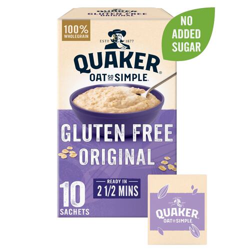 英国Quaker桂格100%天然燕麦粥燕麦片不含麸质10x35g Gluten Free