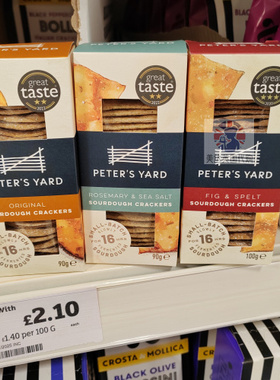 英国代购Peter's Yard 彼得斯庭院 天然酵母薄脆饼干系列 水泥片