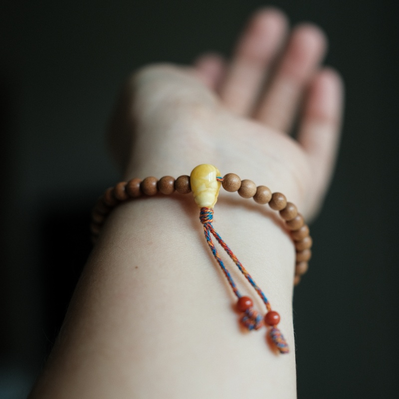 【店铺珍藏】原创高品质沉香老山檀搭配绿松南红蜜蜡手串手链