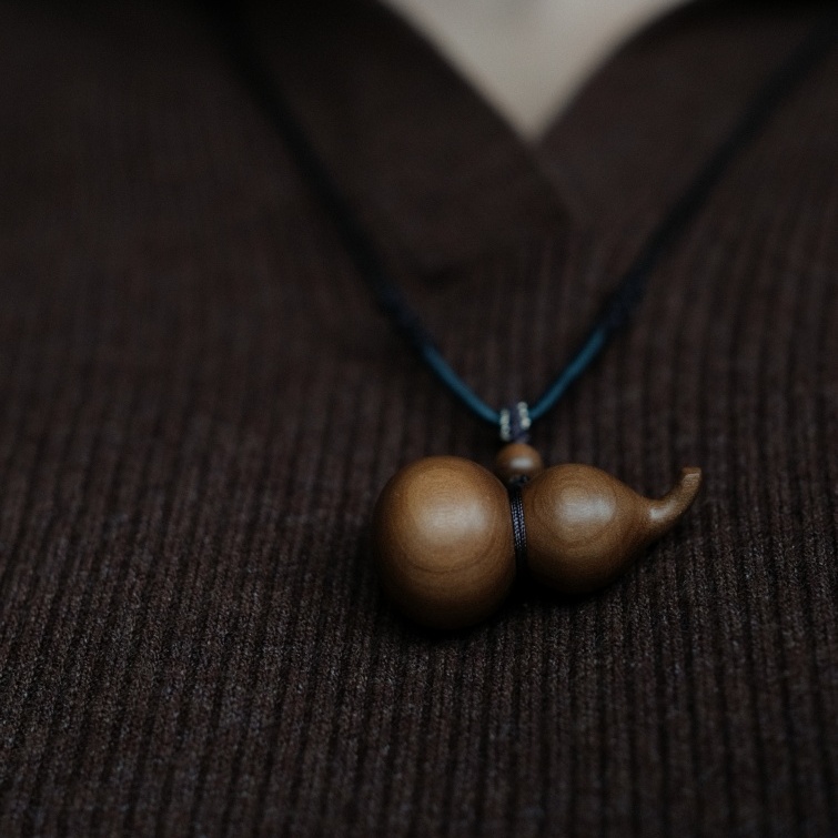 寓意好物印度迈索尔老山檀香精工雕刻葫芦福禄如意把件吊坠包挂