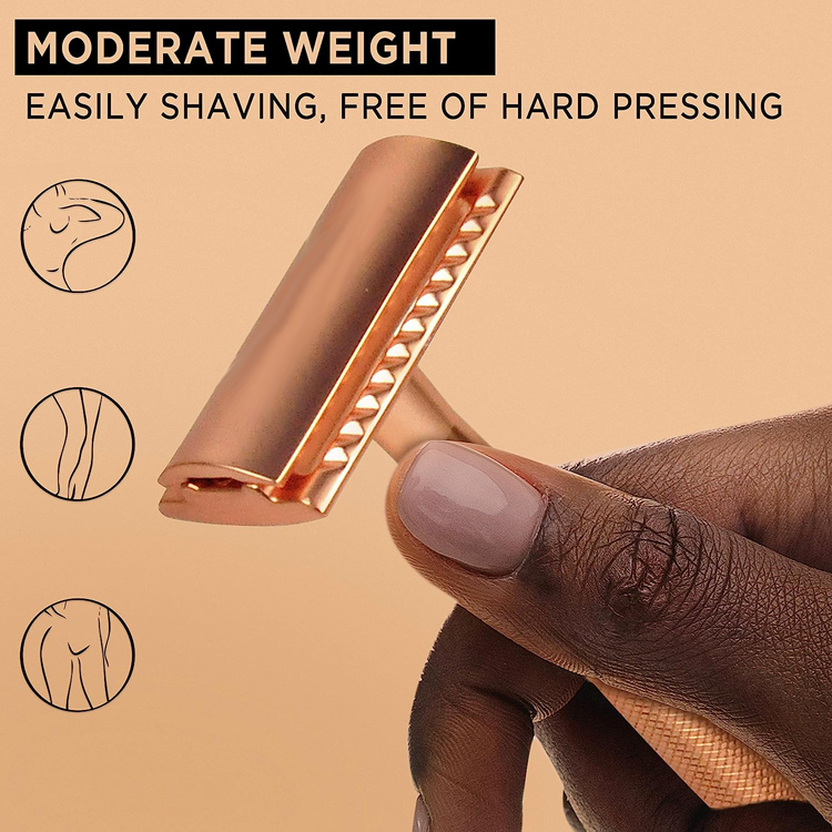 跨境女用剃毛刀美容工具 刮腿毛褪阴毛刮毛刀 全身水洗除毛玫瑰金