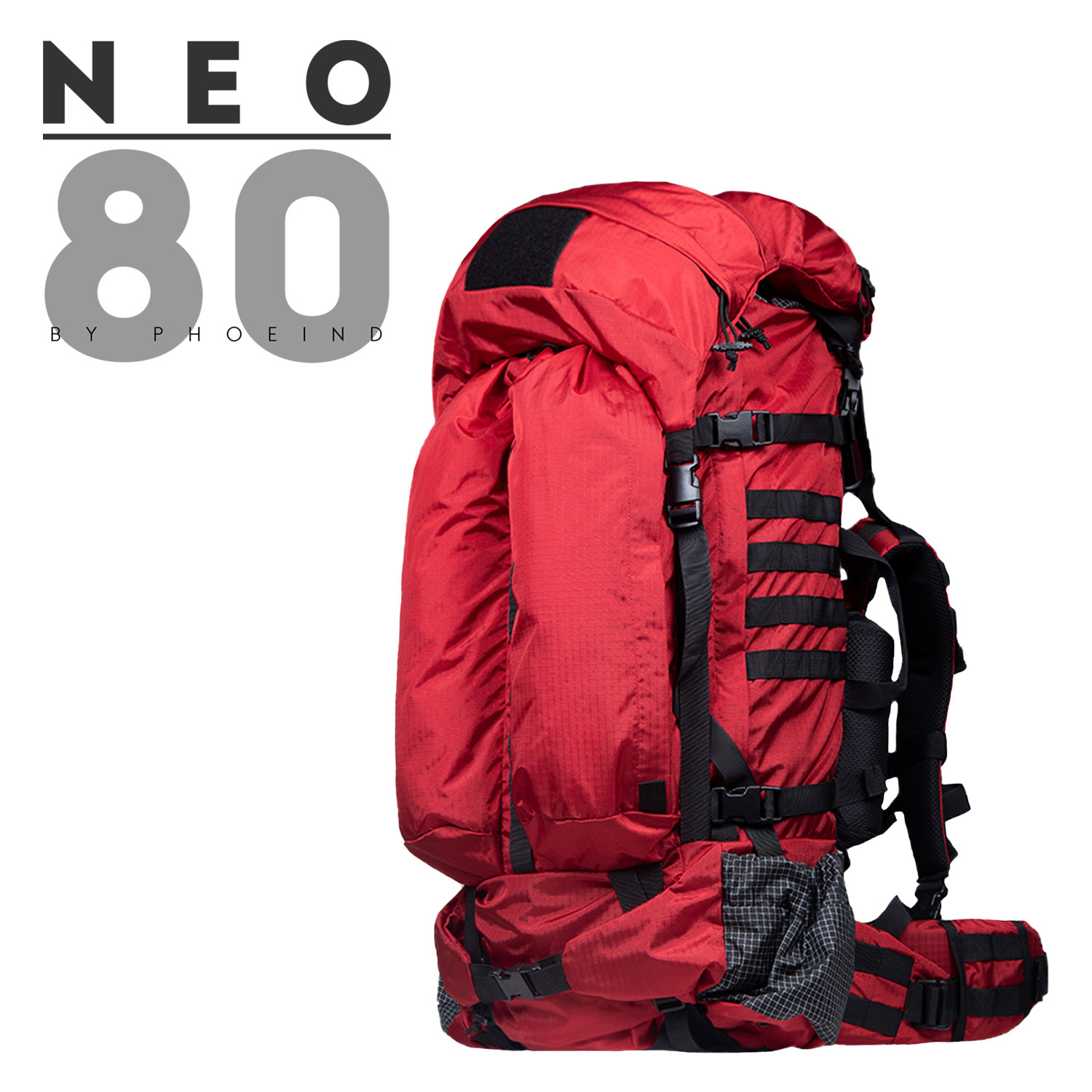 凤工NEO80大型户外徒步登山80升碳纤龙骨可调背负舒适双肩背包 - 实物图