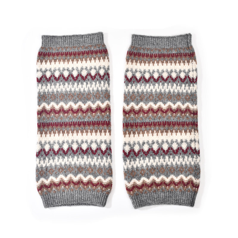 定制款羊毛牦牛绒混纺针织提花护膝围巾