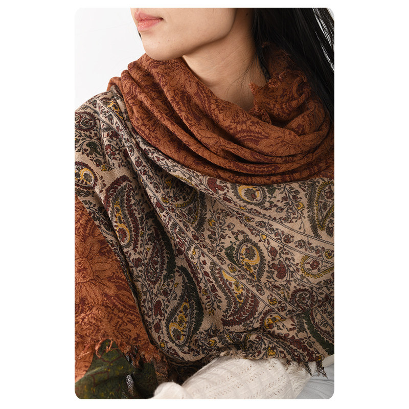 少量新欧单定制复古腰果花不规则春夏防晒旅拍空调房围巾披肩