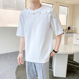 2023夏季新款纯色T恤网红ins圆领半袖打底衫男士A460-T37-P50，男装T恤，星座1104（原A460）