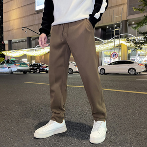 2024秋冬新款加绒加厚呢料休闲裤运动裤束脚卫裤男士 K18-P60图片