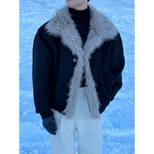 网图 座山雕立领大毛领棉衣麂皮绒棉袄外套男士 MY58-P105,男装棉衣,星座1104（原A460）