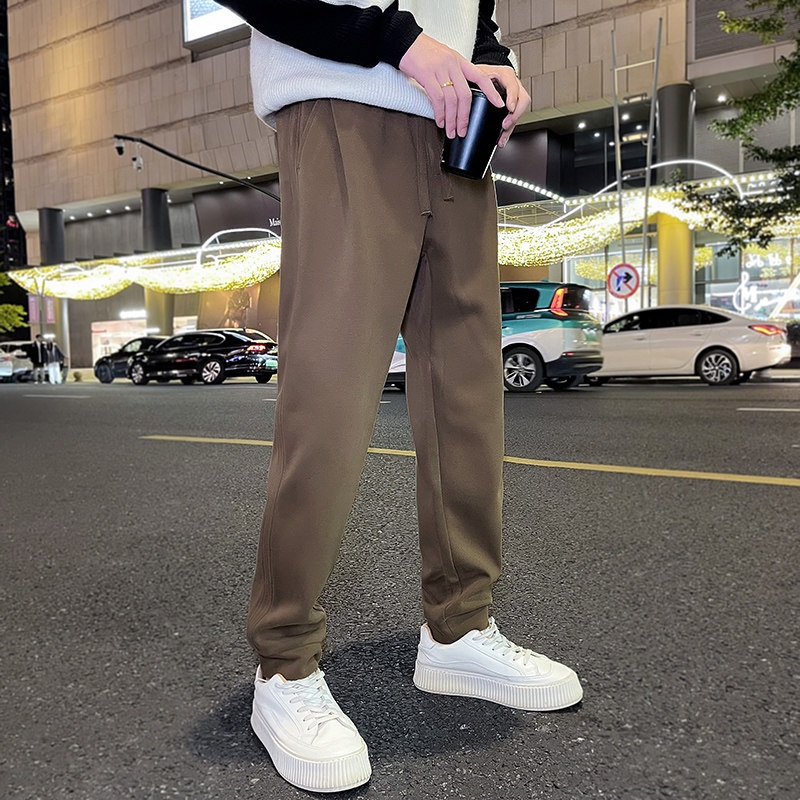 2024秋冬新款加绒加厚呢料休闲裤运动裤束脚卫裤男士K18-P60,男装休闲裤,星座1104（原A460）
