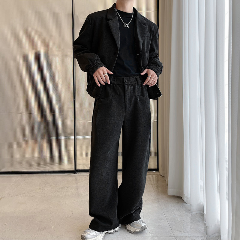 2024冬季网红短款垫肩套装西装领两件套男MT10-P165加绒P175,男装西服套装,星座1104（原A460）