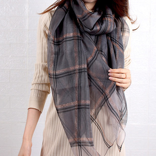 Silk Scarf Checkered Spring Summer and Sunscreen