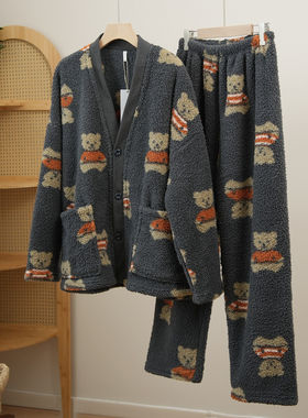 83156 特 大码 女士家居服套装 睡衣睡裤 保暖起居服 秋冬款