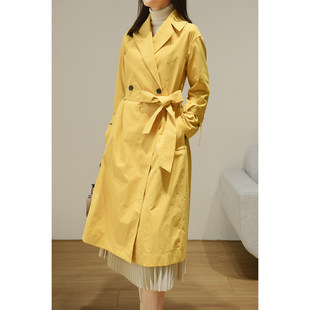 特 植物环保染色 女士中长款双排扣风衣 百搭外套 春款女装