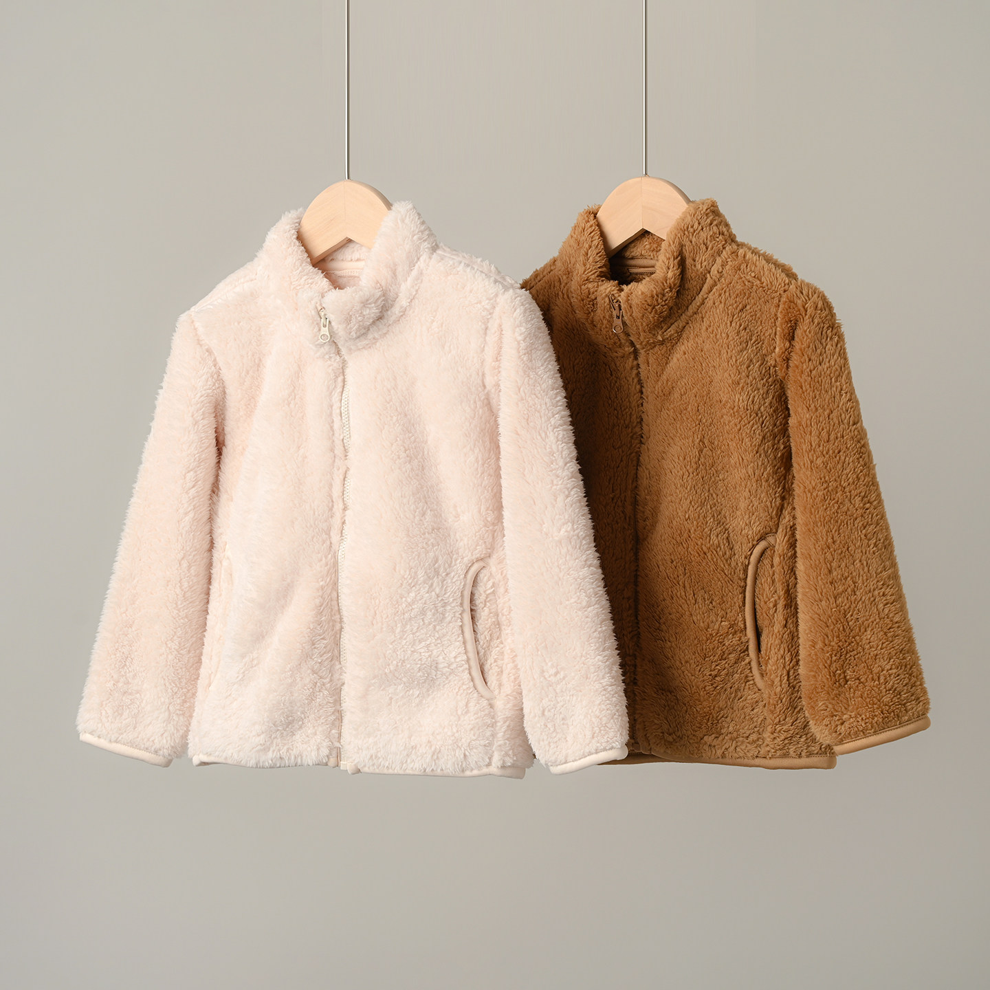 特 儿童双面珊瑚绒外套 男女童保暖立领开衫 中大童 秋冬款 童装