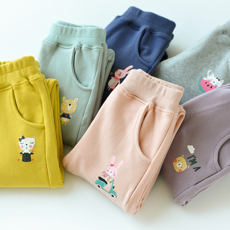 儿童薄绒长裤男童女童休闲裤子