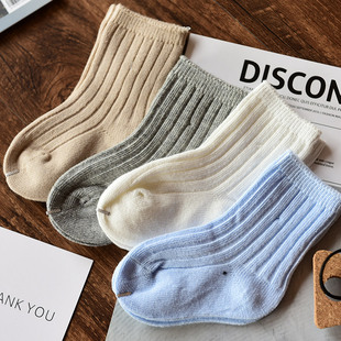 断码清 四双装 儿童地板袜 男童女童棉袜 春秋款小童袜子