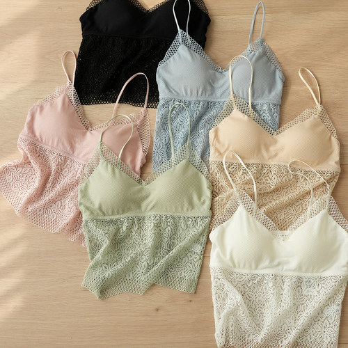 免穿文胸蕾丝背心打底