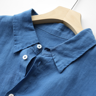 水洗全亚麻女士宽松衬衣外套