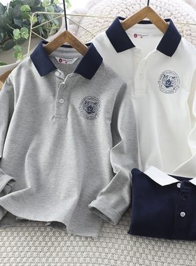 85390 32支精梳棉 儿童纯棉珠地棉POLO衫 男童女童长袖 中大童 春